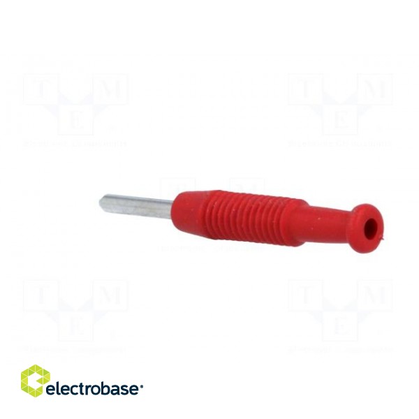 Plug | 2mm banana | 6A | 60VDC | red | Plating: nickel plated | -25÷60°C фото 4