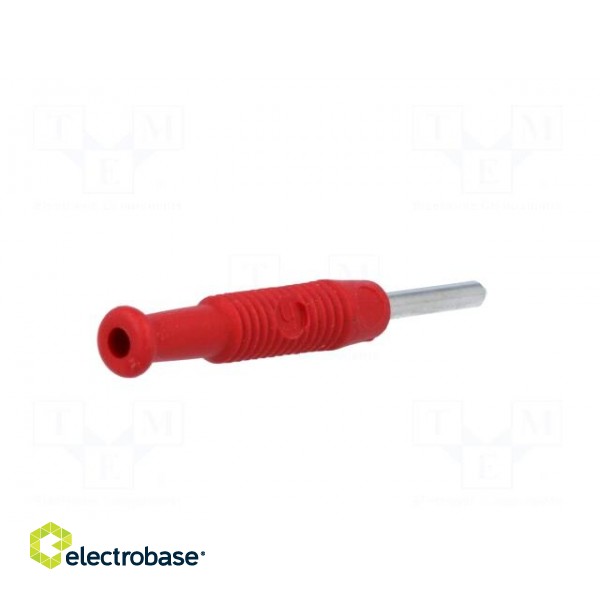 Plug | 2mm banana | 6A | 60VDC | red | Plating: nickel plated | -25÷60°C фото 6