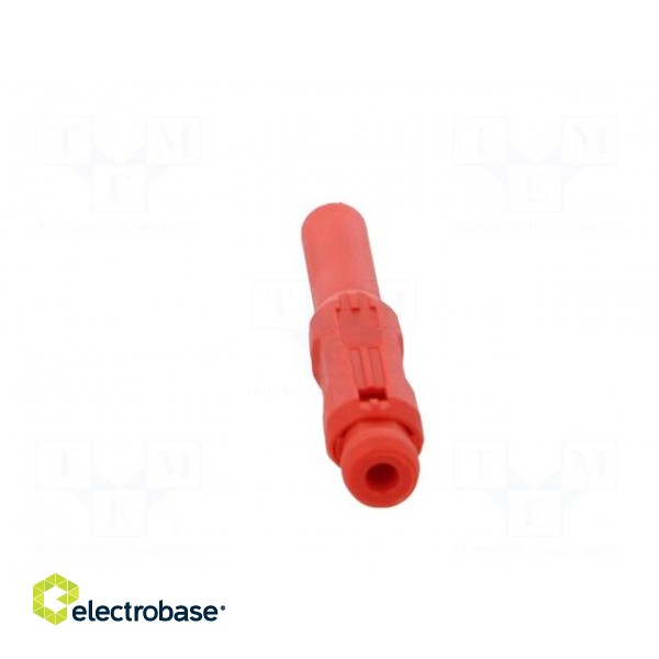 Plug | 2mm banana | red | gold-plated | Insulation: polyamide | Ø: 2.1mm фото 6