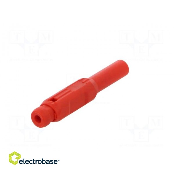 Plug | 2mm banana | red | gold-plated | Insulation: polyamide | Ø: 2.1mm фото 7