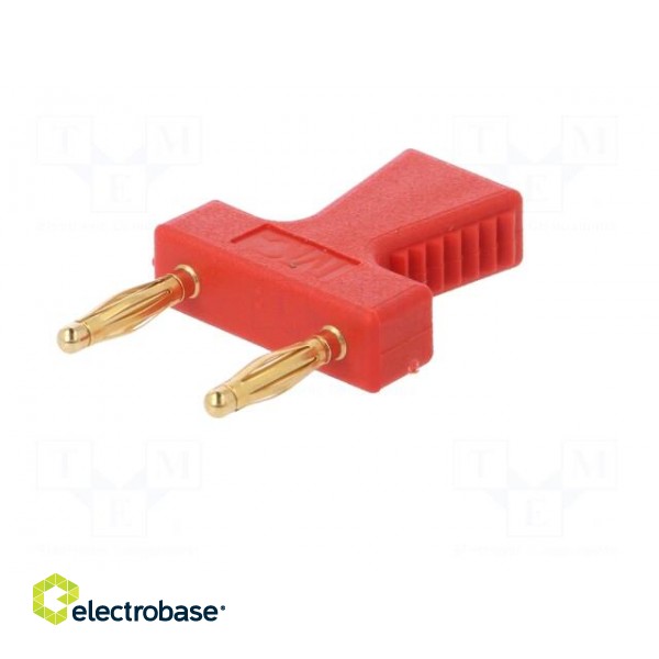 Stackable safety shunt | 2mm banana | 10A | red | gold-plated | 30.4mm image 3