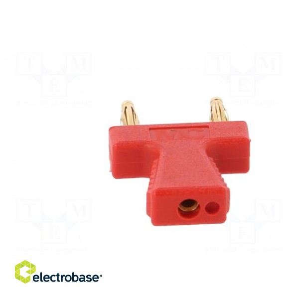 Stackable safety shunt | 10A | red | Plating: gold-plated | 30.4mm фото 6