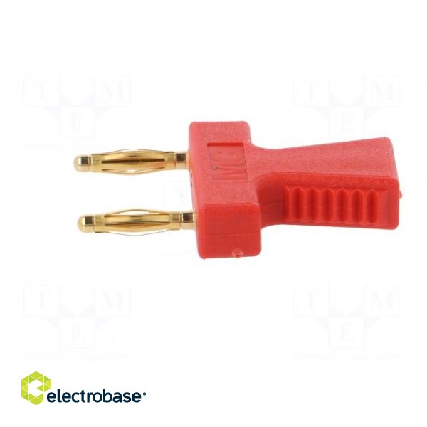 Stackable safety shunt | 10A | red | Plating: gold-plated | 30.4mm фото 4