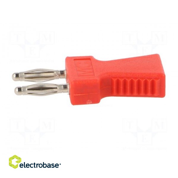 Stackable safety shunt | 2mm banana | 10A | red | nickel plated фото 3