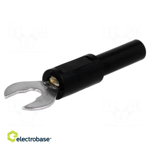 Adapter | banana 4mm socket,fork terminal | 60VDC | 36A | black | 1mΩ image 1