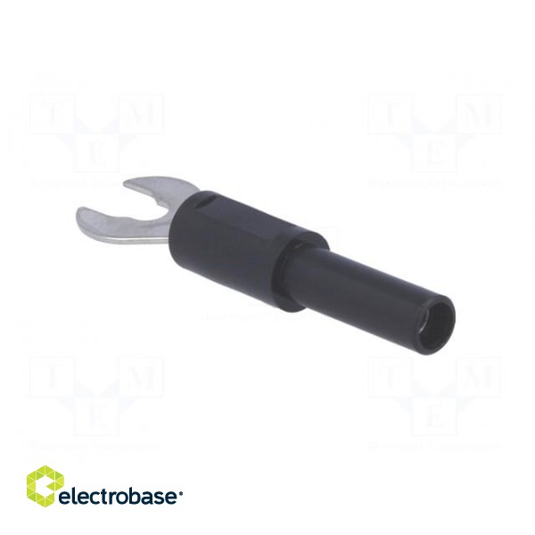 Adapter | banana 4mm socket,fork terminal | 60VDC | 36A | black | 1mΩ фото 4