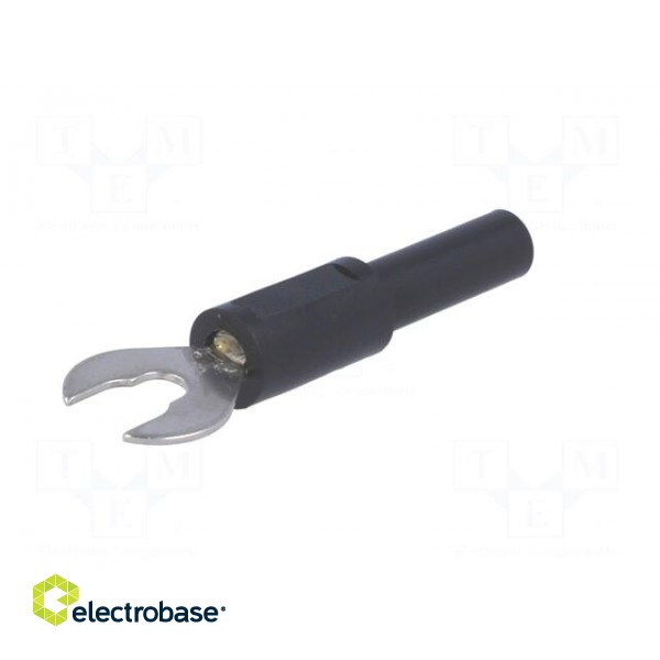 Adapter | banana 4mm socket,fork terminal | 60VDC | 36A | black | 1mΩ paveikslėlis 2