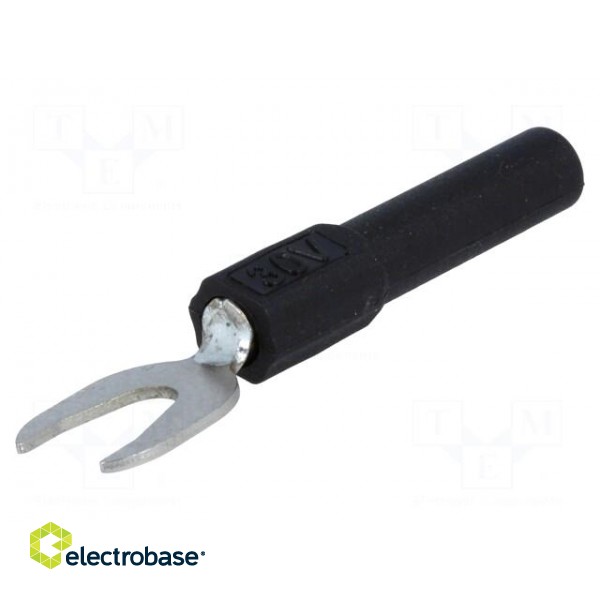 Adapter | banana 4mm socket,fork terminal | 60VDC | 36A | black | 51mm фото 1