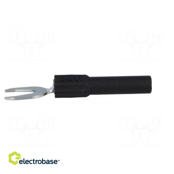 Adapter | banana 4mm socket,fork terminal | 60VDC | 36A | black | 51mm paveikslėlis 3