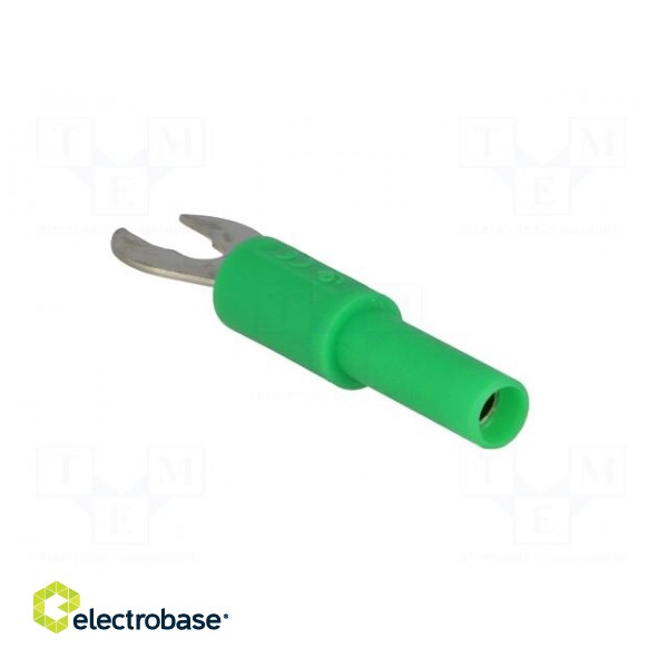 Adapter | banana 4mm socket,fork terminal | 60VDC | 36A | green | 1mΩ paveikslėlis 4
