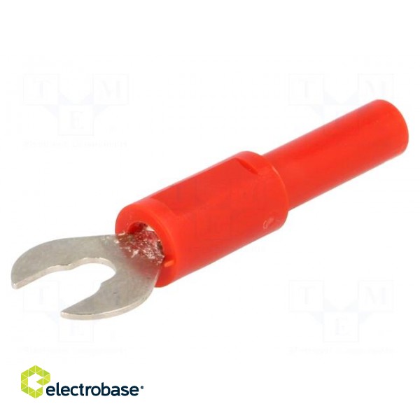 Adapter | banana 4mm socket,fork terminal | 60VDC | 36A | red | 1mΩ image 1