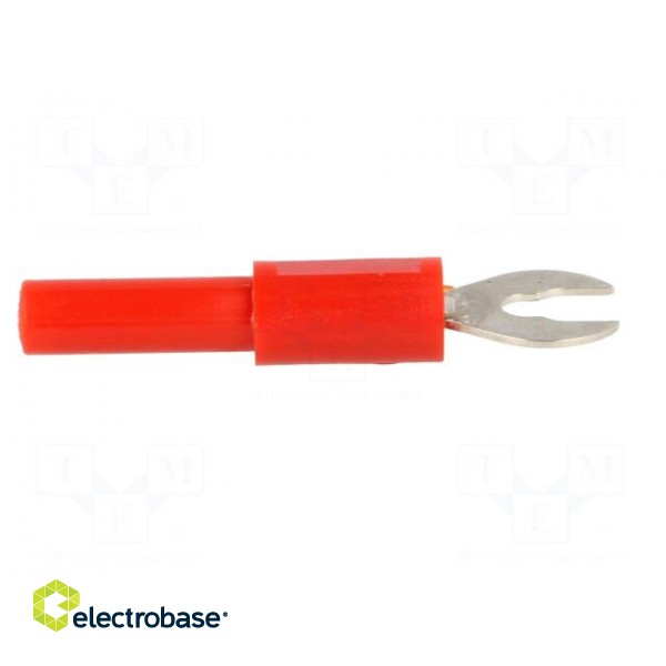 Adapter | banana 4mm socket,fork terminal | 60VDC | 36A | red | 1mΩ фото 7