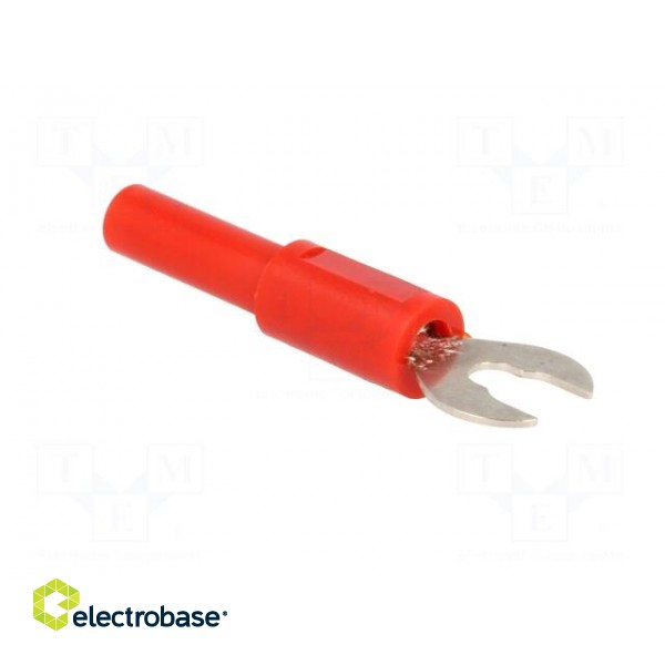 Adapter | banana 4mm socket,fork terminal | 60VDC | 36A | red | 1mΩ фото 8