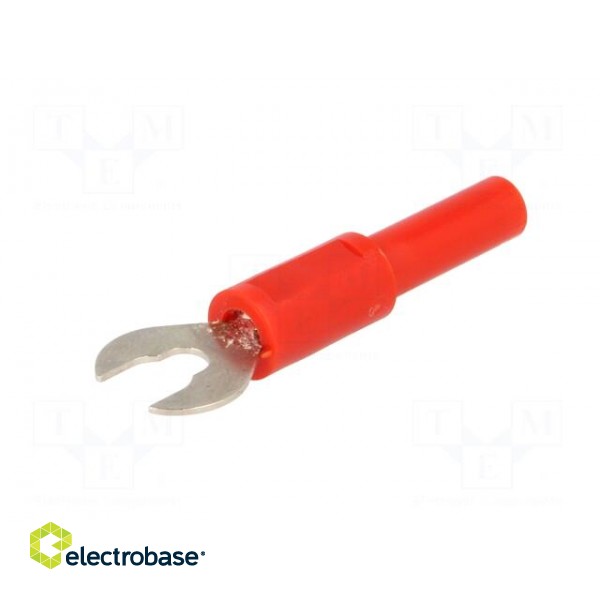 Adapter | banana 4mm socket,fork terminal | 60VDC | 36A | red | 1mΩ фото 2