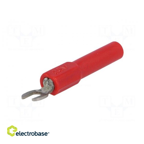 Adapter | banana 4mm socket,fork terminal | 60VDC | 36A | red | 43mm paveikslėlis 2