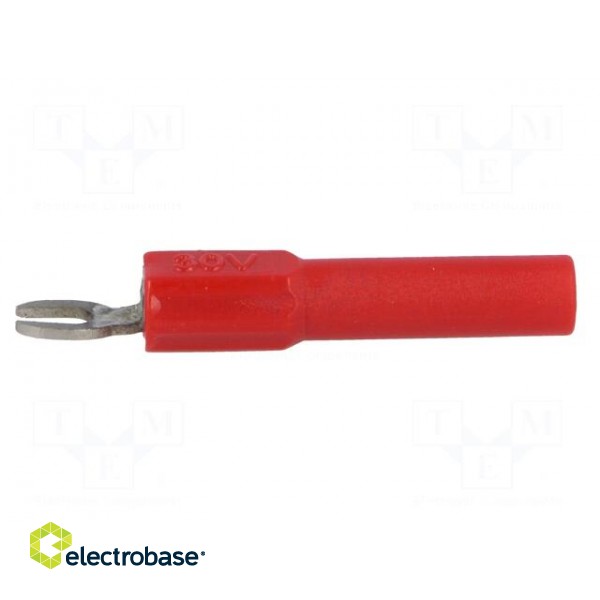 Adapter | banana 4mm socket,fork terminal | 60VDC | 36A | red | 43mm paveikslėlis 3