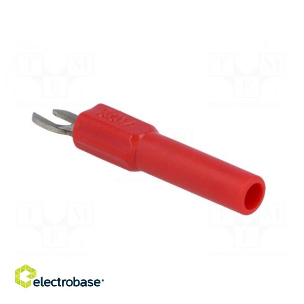 Adapter | banana 4mm socket,fork terminal | 60VDC | 36A | red | 43mm paveikslėlis 4