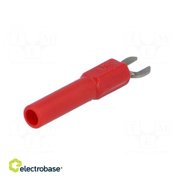 Adapter | banana 4mm socket,fork terminal | 60VDC | 36A | red | 43mm paveikslėlis 6