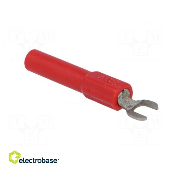 Adapter | banana 4mm socket,fork terminal | 60VDC | 36A | red | 43mm paveikslėlis 8