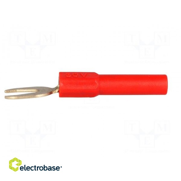 Adapter | banana 4mm socket,fork terminal | 60VDC | 36A | red | 51mm paveikslėlis 3