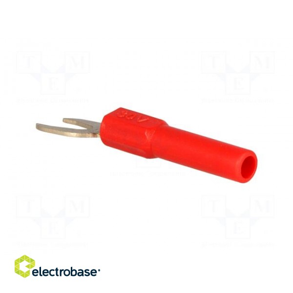 Adapter | banana 4mm socket,fork terminal | 60VDC | 36A | red | 51mm paveikslėlis 4