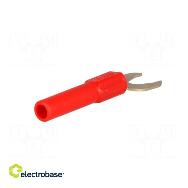 Adapter | banana 4mm socket,fork terminal | 60VDC | 36A | red | 51mm paveikslėlis 6