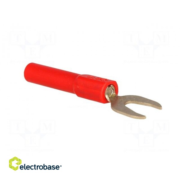 Adapter | banana 4mm socket,fork terminal | 60VDC | 36A | red | 51mm paveikslėlis 8