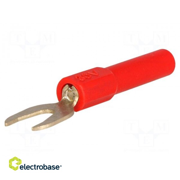 Adapter | banana 4mm socket,fork terminal | 60VDC | 36A | red | 51mm paveikslėlis 1