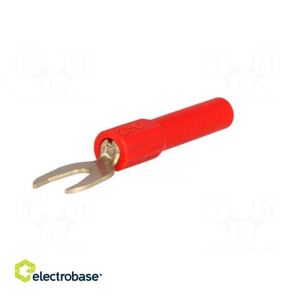 Adapter | banana 4mm socket,fork terminal | 60VDC | 36A | red | 51mm paveikslėlis 2