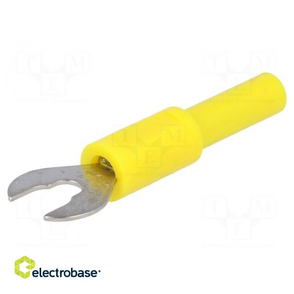 Adapter | banana 4mm socket,fork terminal | 60VDC | 36A | yellow image 1
