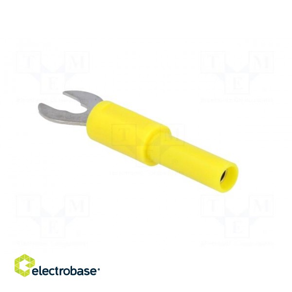 Adapter | banana 4mm socket,fork terminal | 60VDC | 36A | yellow image 4