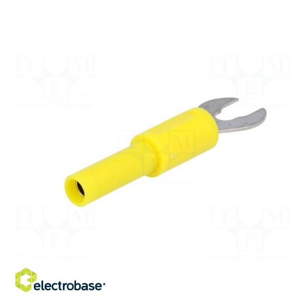 Adapter | banana 4mm socket,fork terminal | 60VDC | 36A | yellow фото 6