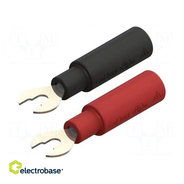 Fork terminals | 60VDC | 5A | black,red | 30VAC | 2pcs | 2mm image 2