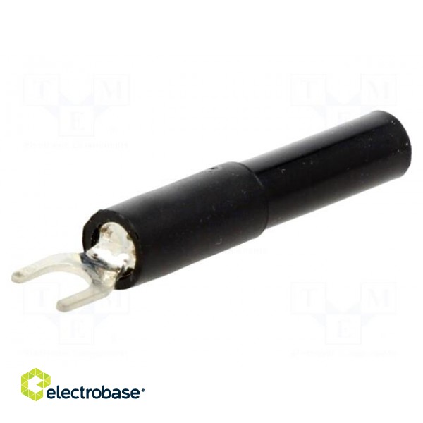 Plug | fork terminals | 60VDC | 36A | black | 4.5mm | Contacts: brass image 1