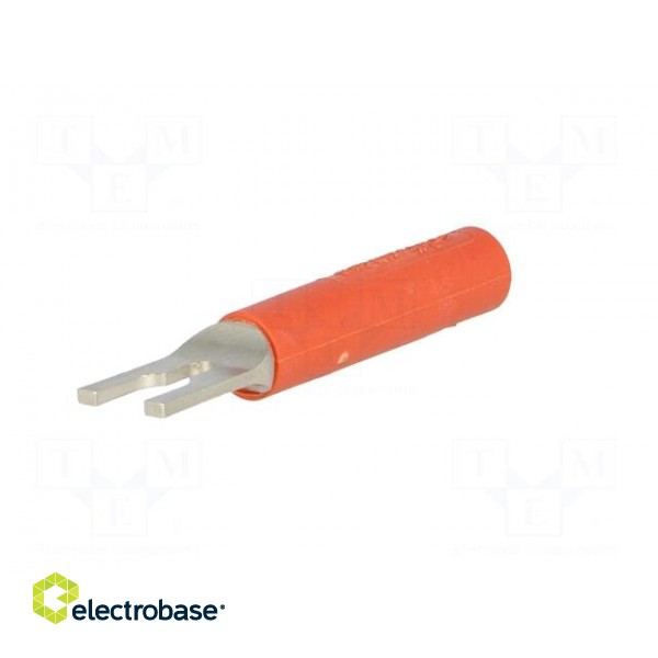 Plug | fork terminals | 1kVDC | 20A | red | 37mm | Plating: nickel plated фото 2