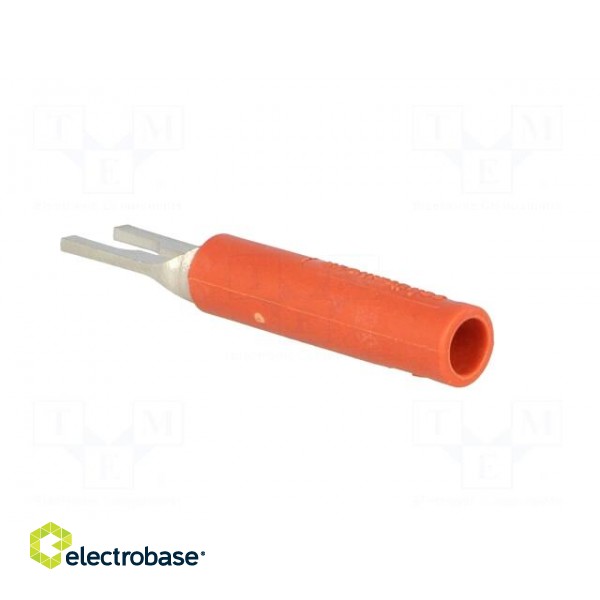 Plug | fork terminals | 1kVDC | 20A | red | 37mm | Plating: nickel plated фото 4