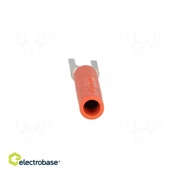 Plug | fork terminals | 1kVDC | 20A | red | 37mm | Plating: nickel plated фото 5