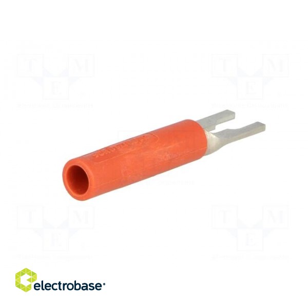 Plug | fork terminals | 1kVDC | 20A | red | 37mm | Plating: nickel plated фото 6