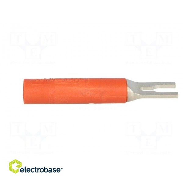 Plug | fork terminals | 1kVDC | 20A | red | 37mm | Plating: nickel plated фото 7