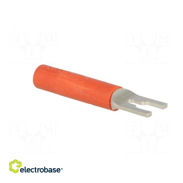 Plug | fork terminals | 1kVDC | 20A | red | 37mm | Plating: nickel plated image 8