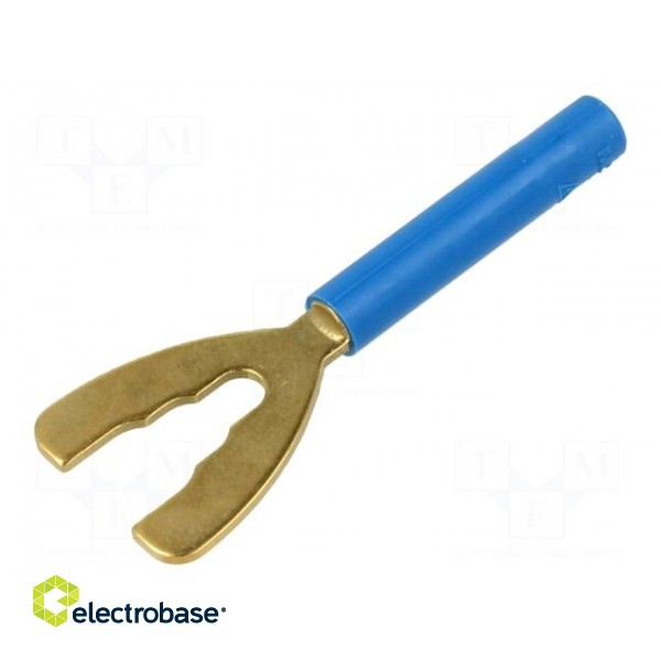 Plug | fork terminals | banana 4mm socket,fork terminal | 32A | blue