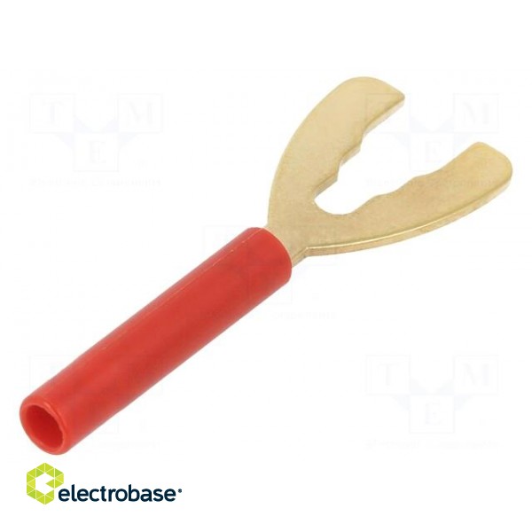 Plug | fork terminals | banana 4mm socket,fork terminal | 32A | red