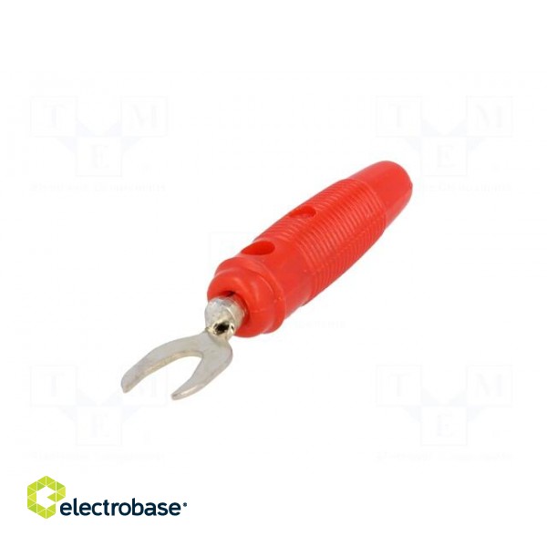 Plug | fork terminals | 500VDC | 10A | red | Overall len: 59.2mm | 2.5mm2 image 2