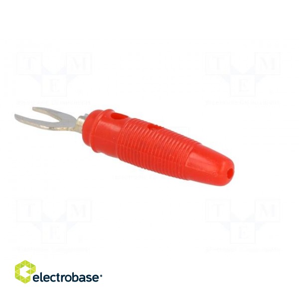 Plug | fork terminals | 500VDC | 10A | red | Overall len: 59.2mm | 2.5mm2 image 4