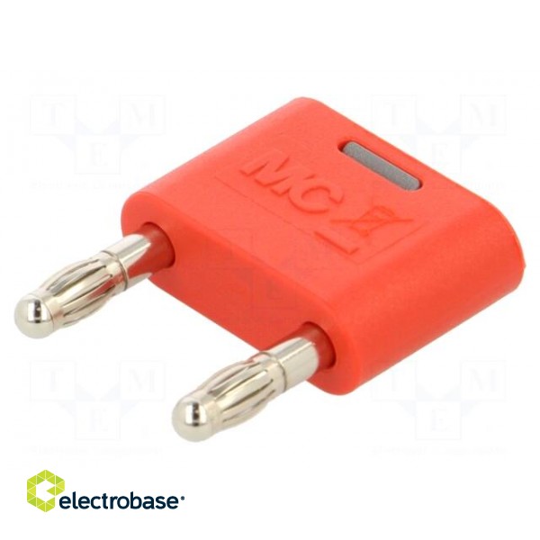 4mm banana | 32A | 30VAC | 60VDC | red | nickel plated | insulated фото 1