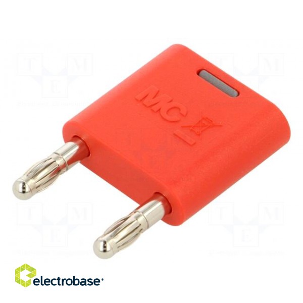 4mm banana | 32A | 30VAC | 60VDC | red | nickel plated | insulated image 1
