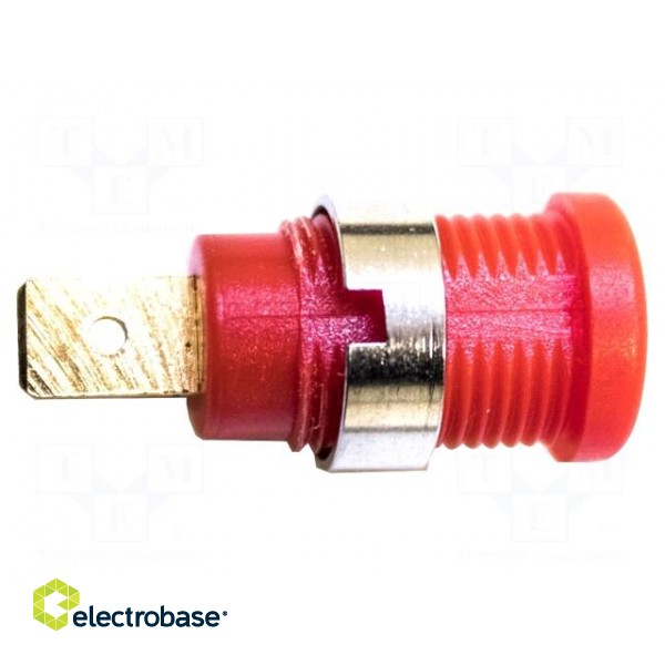 4mm banana | 36A | 1kV | red | gold-plated | soldered | Insulation: nylon