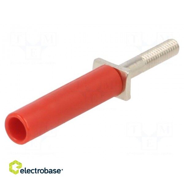 Adapter | 25A | red | nickel plated | banana 4mm socket image 1