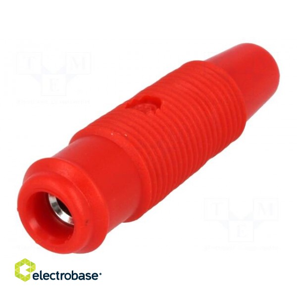 Adapter | 4mm banana | red | banana 4mm socket фото 1