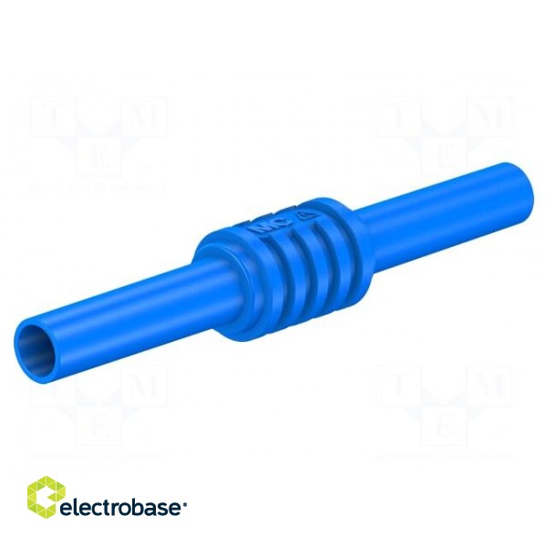 Adapter,socket | 4mm banana | 32A | 1kV | 62.5mm | blue | Contacts: brass